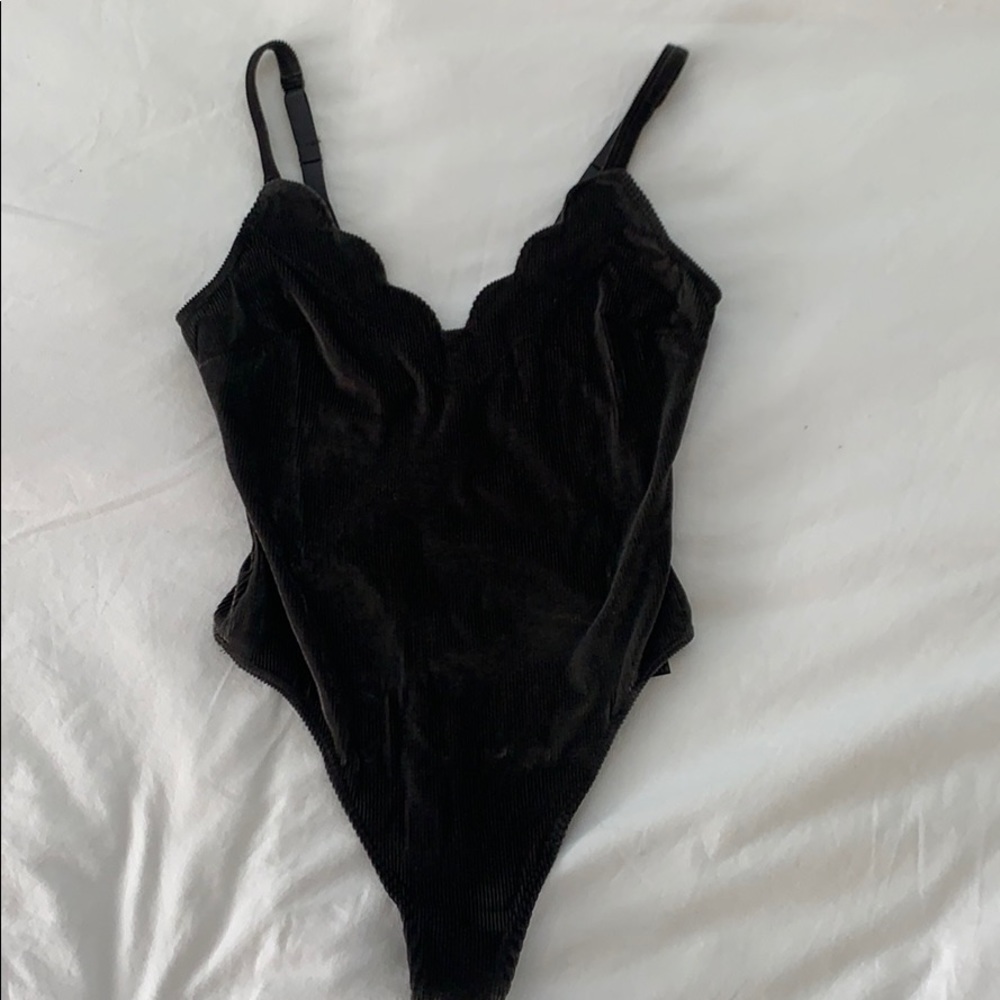 Out From Under UO Bodysuit Charcoal Top